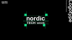 Nordic Tech Week logotype applied to posters and photos